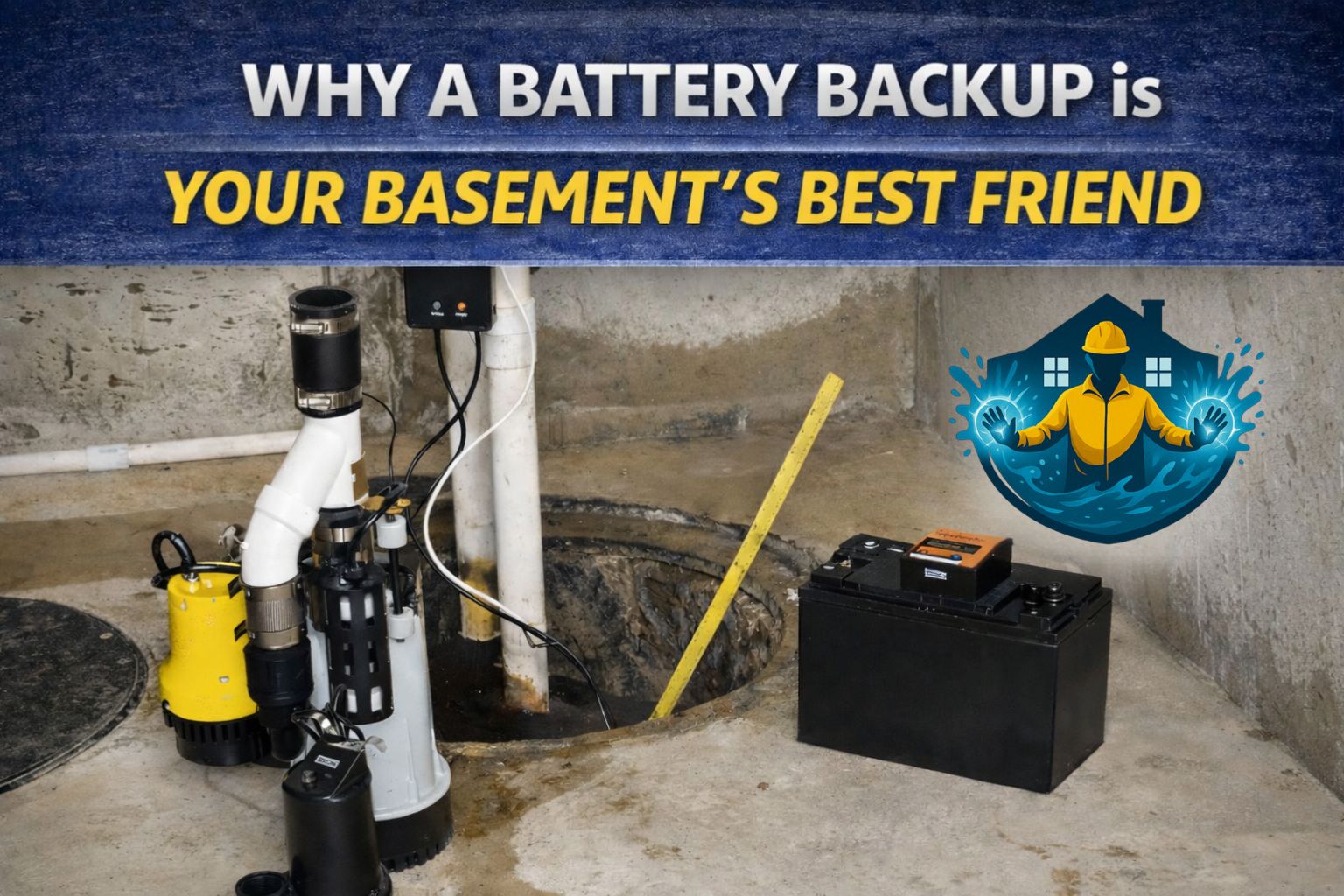 connect battery to sump pump