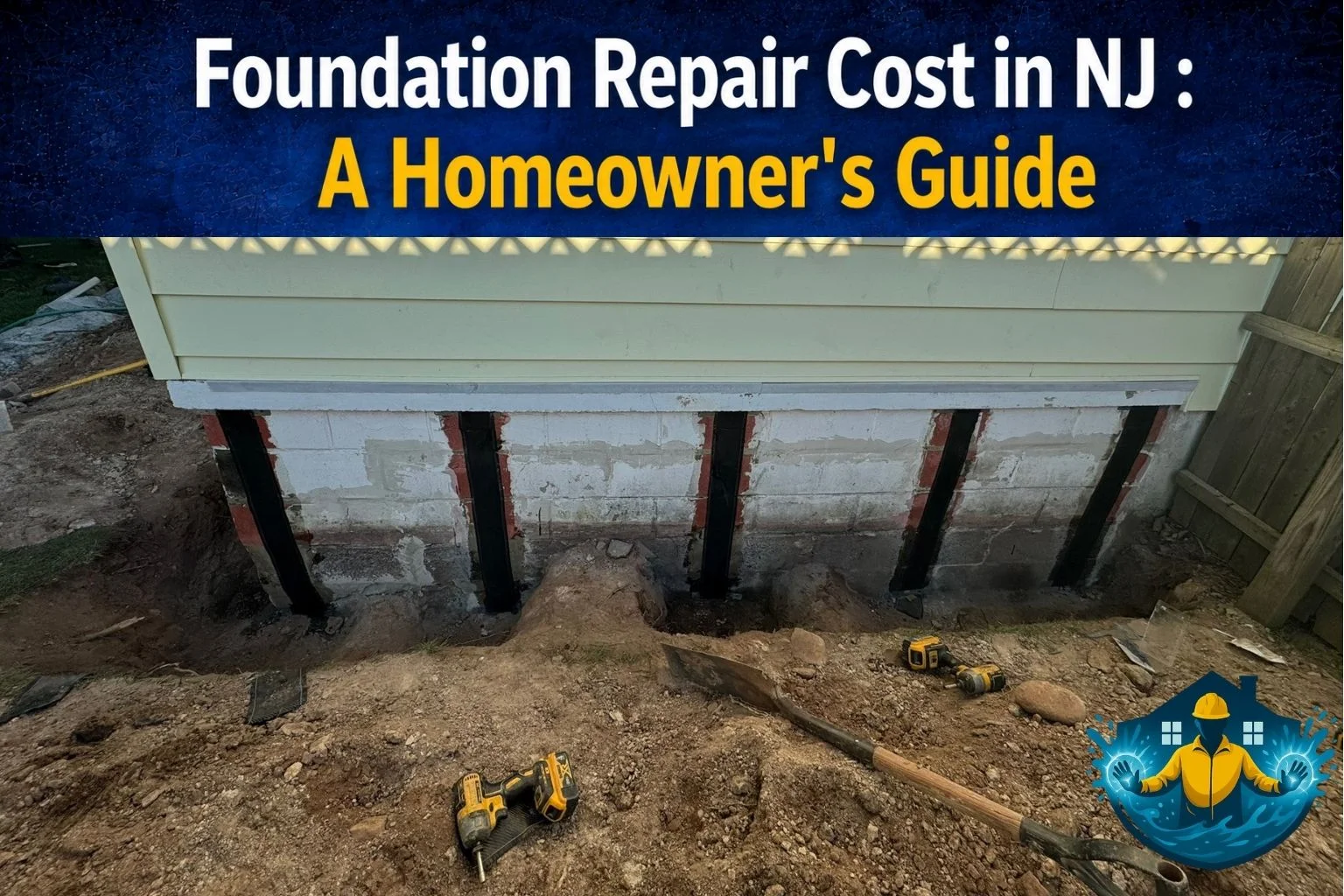 Average foundation repair cost in NJ for homeowners, ranging from minor crack sealing to major structural work.
